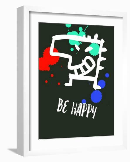 Be Happy 2-Lina Lu-Framed Art Print