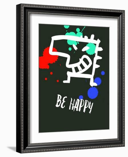 Be Happy 2-Lina Lu-Framed Art Print