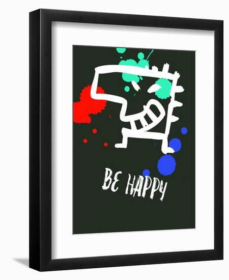 Be Happy 2-Lina Lu-Framed Premium Giclee Print