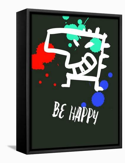 Be Happy 2-Lina Lu-Framed Stretched Canvas