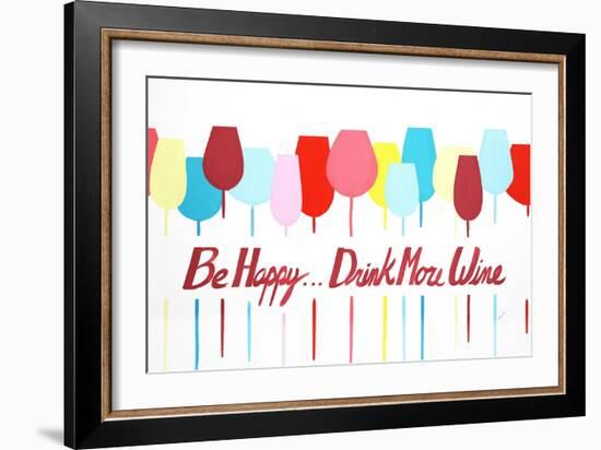 Be Happy Drink More Wine-Edmunds Edmunds-Framed Giclee Print