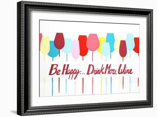 Be Happy Drink More Wine-Edmunds Edmunds-Framed Giclee Print