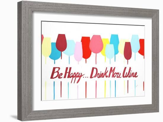 Be Happy Drink More Wine-Edmunds Edmunds-Framed Giclee Print