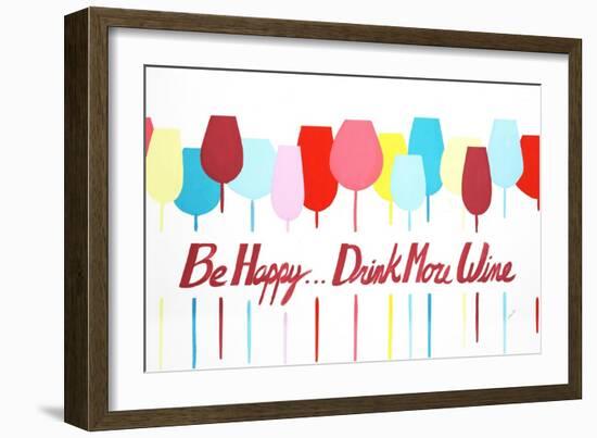 Be Happy Drink More Wine-Edmunds Edmunds-Framed Giclee Print