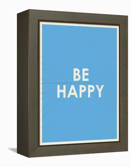 Be Happy Typography-null-Framed Stretched Canvas