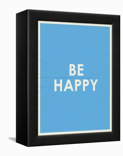 Be Happy Typography-null-Framed Stretched Canvas