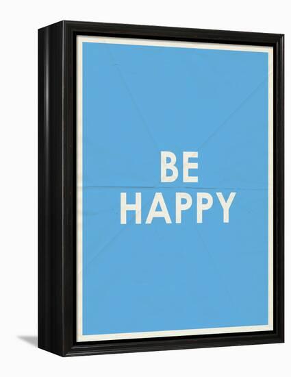 Be Happy Typography-null-Framed Stretched Canvas