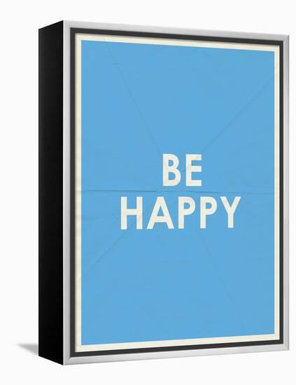 Be Happy Typography-null-Framed Stretched Canvas