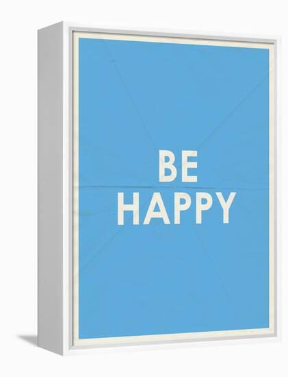 Be Happy Typography-null-Framed Stretched Canvas