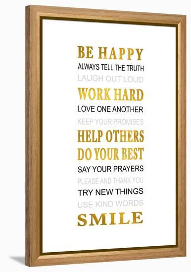 Be Happy-Jace Grey-Framed Stretched Canvas