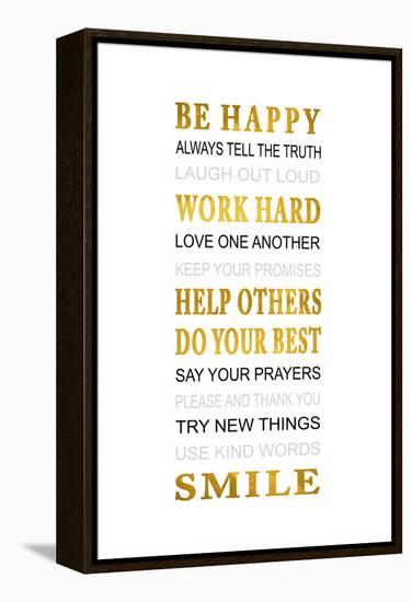 Be Happy-Jace Grey-Framed Stretched Canvas