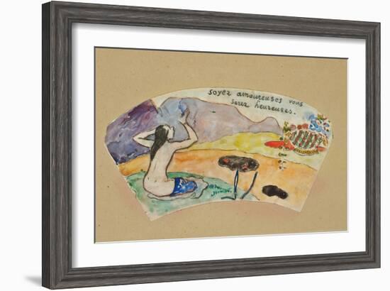 Be in Love You Will Be Happy' (Project for a Fan), 1894-Paul Gauguin-Framed Giclee Print