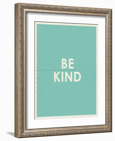 Be Kind Typography-null-Framed Art Print