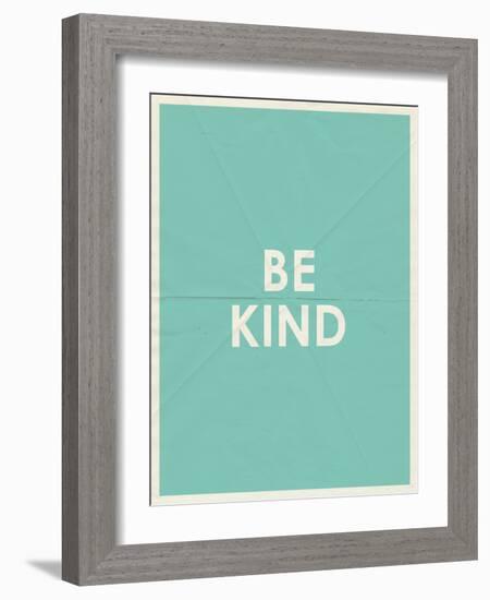 Be Kind Typography-null-Framed Art Print