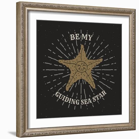 Be My Guiding Star - Retro Starfish-Anton Yanchevskyi-Framed Art Print