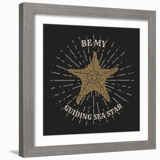 Be My Guiding Star - Retro Starfish-Anton Yanchevskyi-Framed Art Print