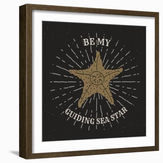 Be My Guiding Star - Retro Starfish-Anton Yanchevskyi-Framed Art Print