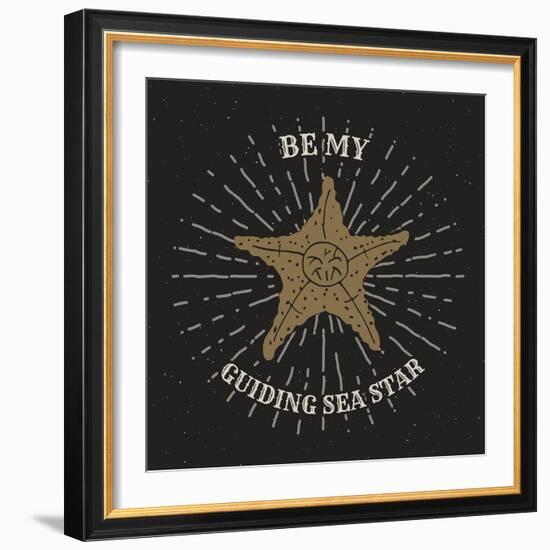 Be My Guiding Star - Retro Starfish-Anton Yanchevskyi-Framed Art Print