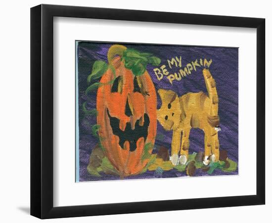 Be My Pumpkin Halloween-sylvia pimental-Framed Art Print