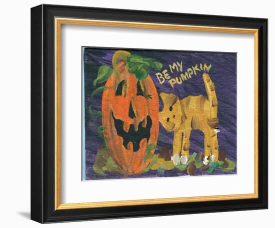 Be My Pumpkin Halloween-sylvia pimental-Framed Art Print