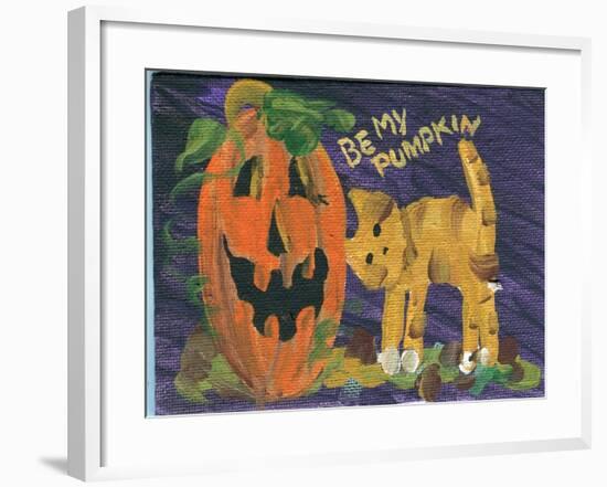 Be My Pumpkin Halloween-sylvia pimental-Framed Art Print