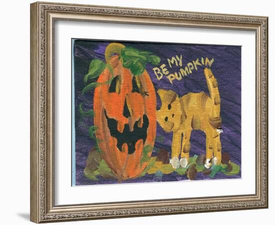 Be My Pumpkin Halloween-sylvia pimental-Framed Art Print