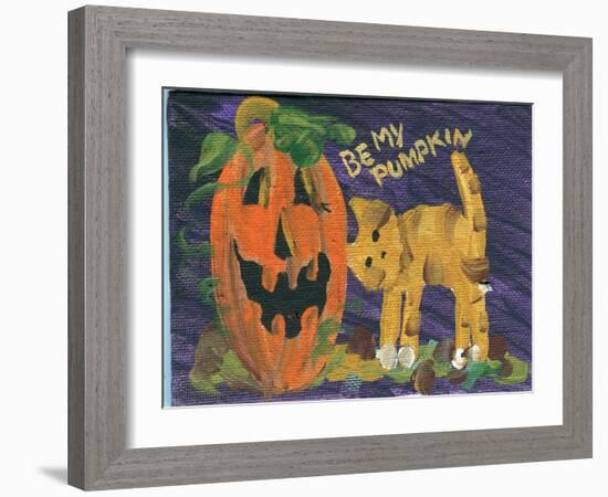 Be My Pumpkin Halloween-sylvia pimental-Framed Art Print