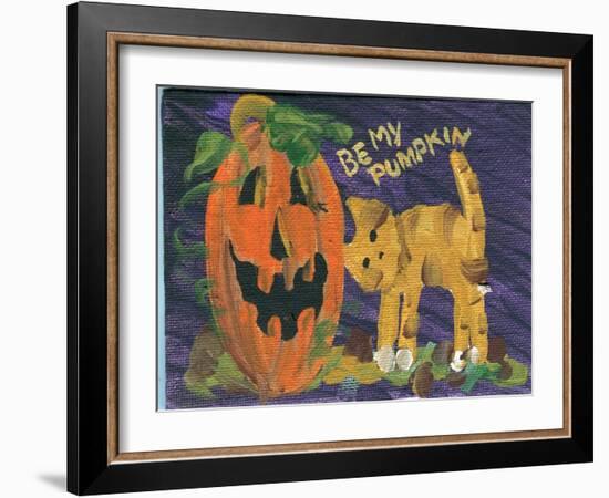 Be My Pumpkin Halloween-sylvia pimental-Framed Art Print