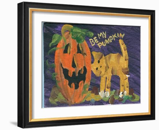 Be My Pumpkin Halloween-sylvia pimental-Framed Art Print