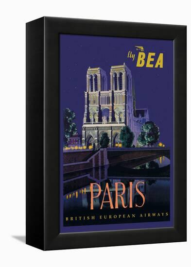 Be Paris and Notre Dame Cathedral-Daphne Padden-Framed Stretched Canvas