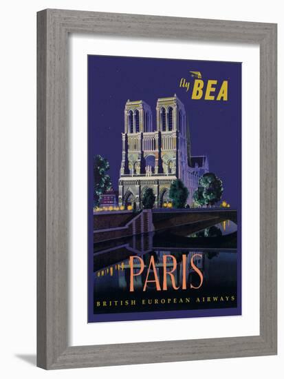 Be Paris and Notre Dame Cathedral-Daphne Padden-Framed Art Print