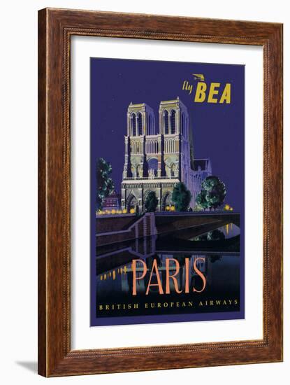 Be Paris and Notre Dame Cathedral-Daphne Padden-Framed Art Print