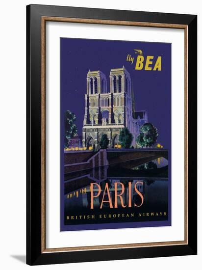 Be Paris and Notre Dame Cathedral-Daphne Padden-Framed Art Print