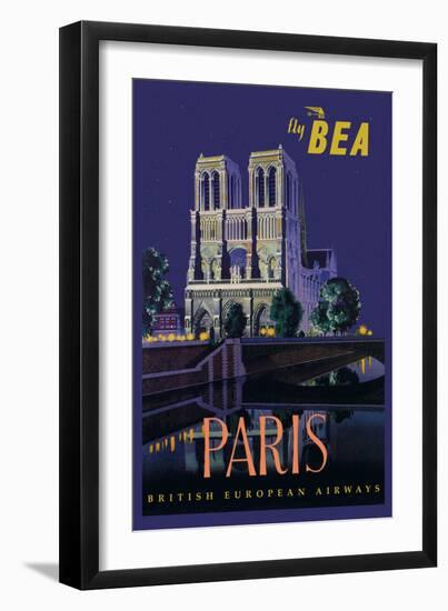 Be Paris and Notre Dame Cathedral-Daphne Padden-Framed Premium Giclee Print