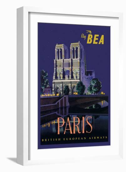 Be Paris and Notre Dame Cathedral-Daphne Padden-Framed Premium Giclee Print