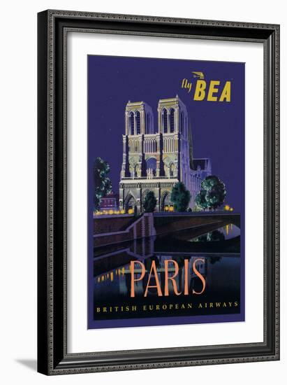 Be Paris and Notre Dame Cathedral-Daphne Padden-Framed Premium Giclee Print