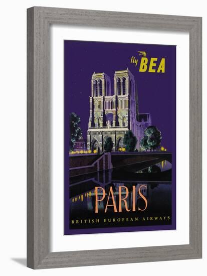 Be Paris and Notre Dame Cathedral-Daphne Padden-Framed Art Print