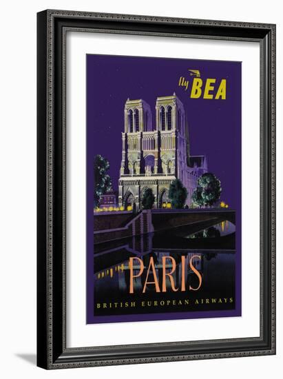 Be Paris and Notre Dame Cathedral-Daphne Padden-Framed Art Print