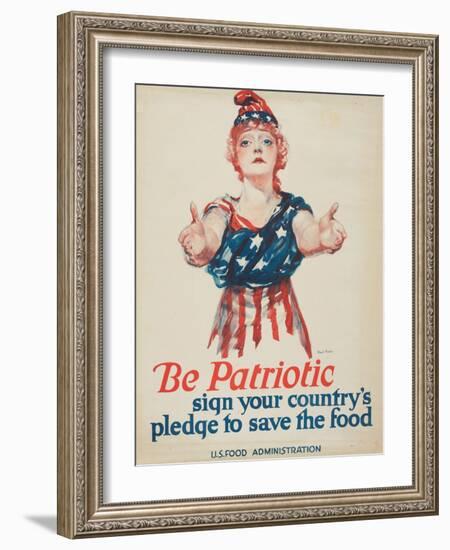 "Be Patriotic: Sign Your Country's Pledge to Save the Food", 1918-Paul Stahr-Framed Giclee Print