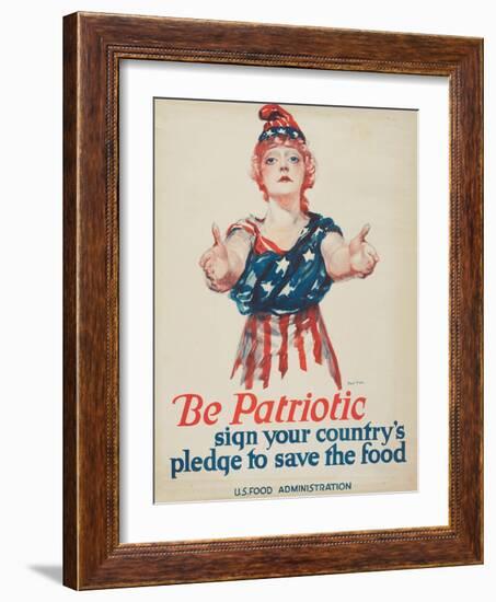 "Be Patriotic: Sign Your Country's Pledge to Save the Food", 1918-Paul Stahr-Framed Giclee Print