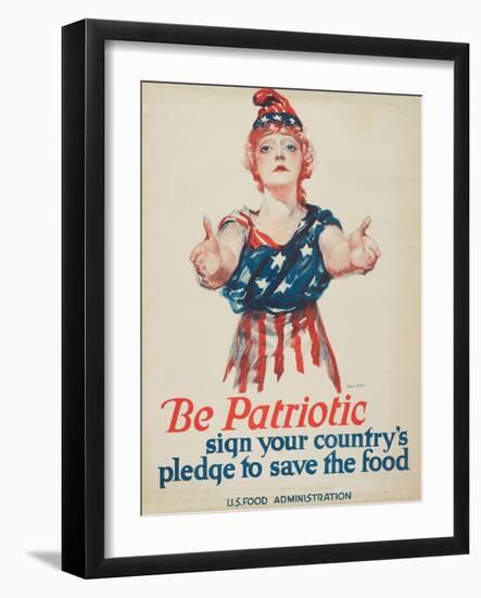 "Be Patriotic: Sign Your Country's Pledge to Save the Food", 1918-Paul Stahr-Framed Giclee Print