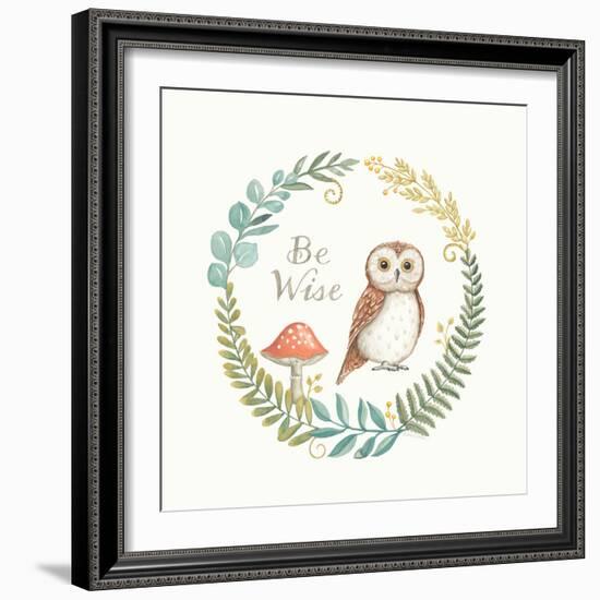 Be Wise Owl-Deb Strain-Framed Art Print