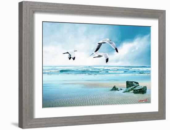 Beach 21-Carlos Casamayor-Framed Art Print