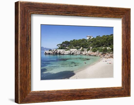 Beach and Bay of Cala Gat, Cala Ratjada, Majorca (Mallorca)-Markus Lange-Framed Photographic Print