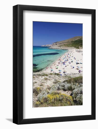 Beach and Bay of Cala Mesquita, Capdepera, Majorca (Mallorca)-Markus Lange-Framed Photographic Print