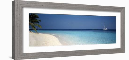 Beach and Boat Scene the Maldives-null-Framed Photographic Print