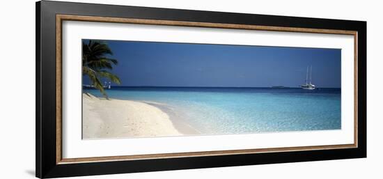 Beach and Boat Scene the Maldives-null-Framed Photographic Print