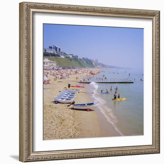 Beach and Boats, Bournemouth, Dorset, England-Roy Rainford-Framed Photographic Print