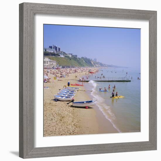 Beach and Boats, Bournemouth, Dorset, England-Roy Rainford-Framed Photographic Print