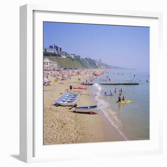 Beach and Boats, Bournemouth, Dorset, England-Roy Rainford-Framed Photographic Print